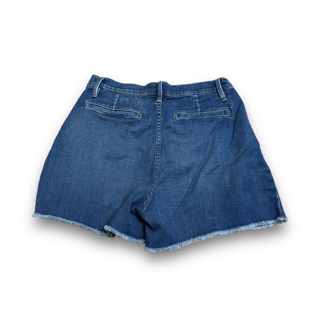 Frame Denim High-Rise Indigo Frayed Hem Shorts - Picture 2 of 5